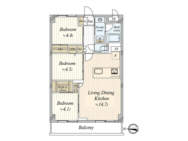 星和日暮里ハイツ 間取図(平面図) 星和日暮里ハイツ 間取図(平面図)