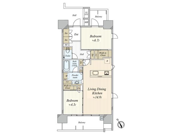 イニシア田端ツインマークス ウエスト 間取図(平面図) イニシア田端ツインマークス ウエスト 間取図(平面図)