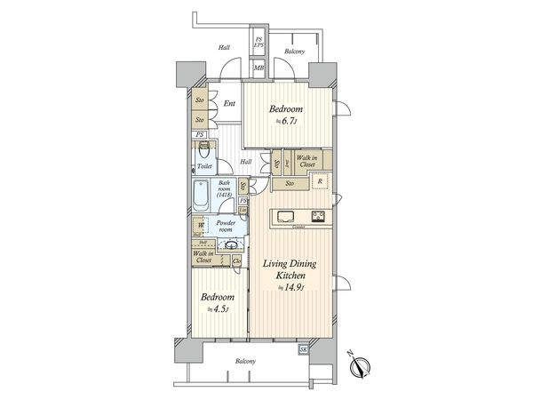 イニシア田端ツインマークス ウエスト 間取図(平面図) イニシア田端ツインマークス ウエスト 間取図(平面図)