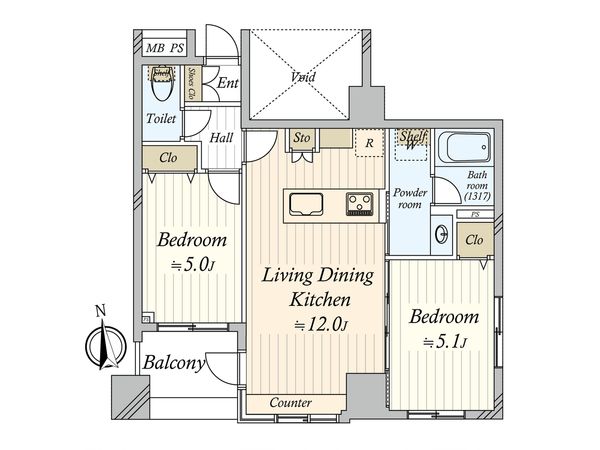 アピス日暮里 間取図(平面図)