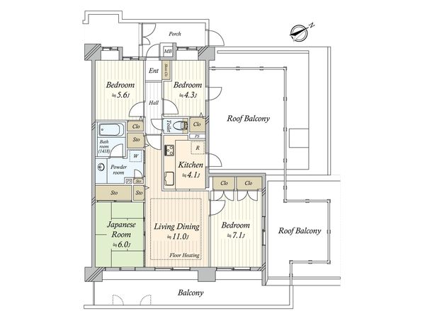 コスモ東日暮里グレイスフォルム 間取図(平面図)