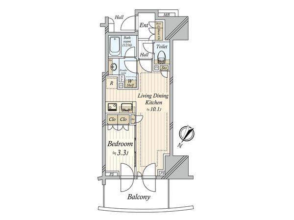 プラウド町屋 間取図(平面図)