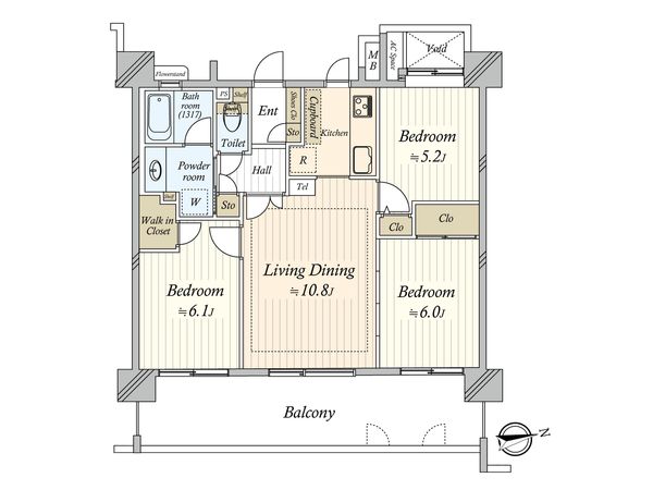 コスモ東日暮里ガーデンフォート 間取図(平面図)