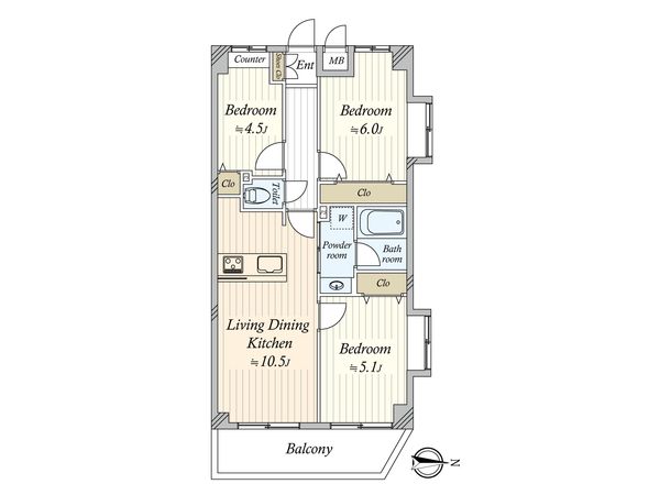コンフォート町屋 間取図(平面図)