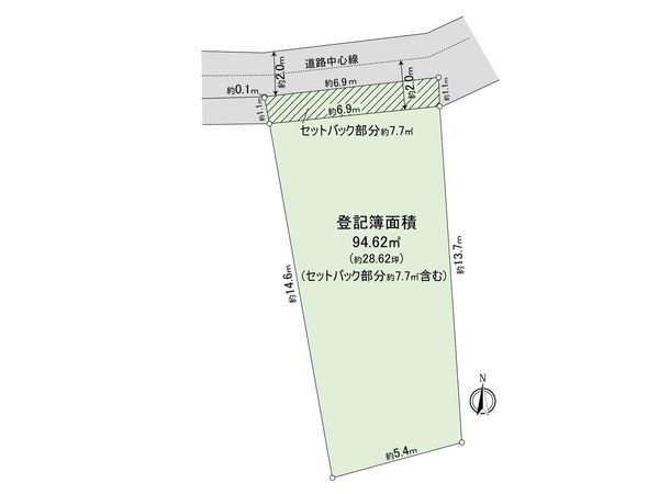 足立区千住龍田町 土地 地型図