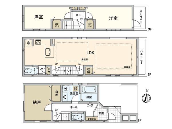 足立区青井3丁目 新築戸建A号棟 間取図(平面図) 足立区青井3丁目 新築戸建A号棟 間取図(平面図)