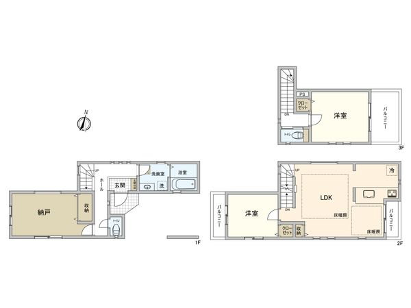 足立区青井3丁目 新築戸建B号棟 間取図(平面図) 足立区青井3丁目 新築戸建B号棟 間取図(平面図)