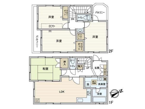 足立区青井6丁目 戸建 間取図(平面図) 足立区青井6丁目 戸建 間取図(平面図)