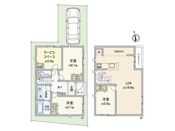 葛飾区堀切5丁目 借地権付戸建 間取図(平面図)