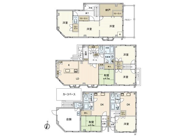 葛飾区亀有4丁目 戸建 間取図(平面図) 葛飾区亀有4丁目 戸建 間取図(平面図)