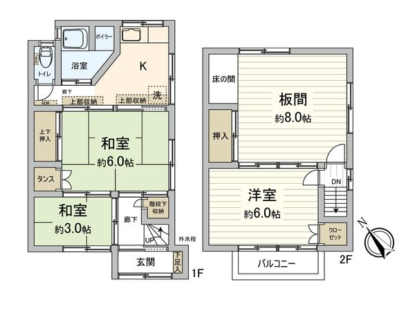 足立区千住東2丁目 借地権付戸建 間取図(平面図) 足立区千住東2丁目 借地権付戸建 間取図(平面図)