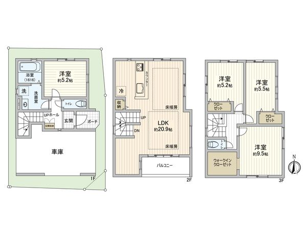足立区本木西町 新築戸建 間取図(平面図) 足立区本木西町 新築戸建 間取図(平面図)