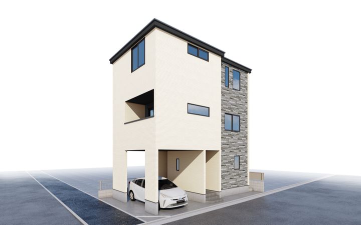 足立区本木西町 新築戸建 外観パース図 足立区本木西町 新築戸建 外観パース図