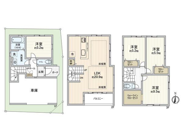 足立区本木西町 新築戸建 間取図(平面図) 足立区本木西町 新築戸建 間取図(平面図)