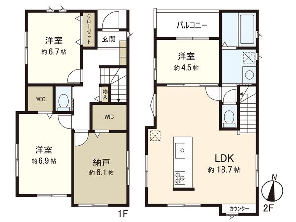 足立区足立2丁目 戸建 間取図(平面図)