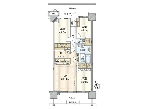グランマークスツインフォート 間取図(平面図)