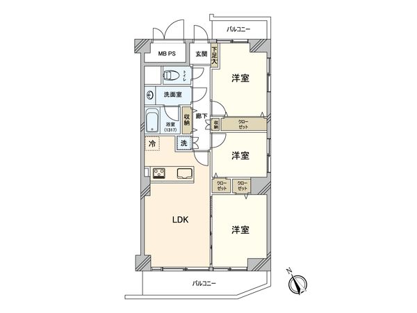 ネオコーポ第2お花茶屋 間取図(平面図) 間取図(平面図)