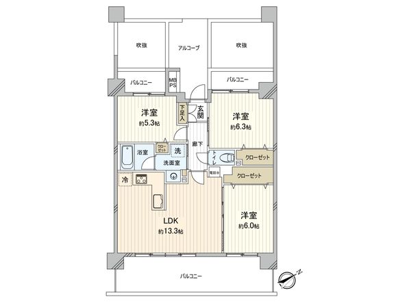 ライオンズシティお花茶屋 間取図(平面図) ライオンズシティお花茶屋 間取図(平面図)