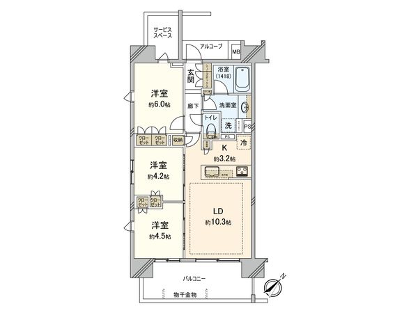 ザ・パークハウス谷中道灌山通り 間取図(平面図)