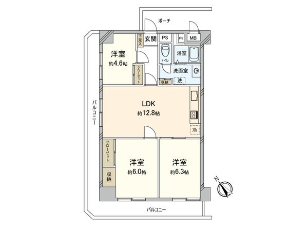 マンション五反野ハウス 間取図(平面図)