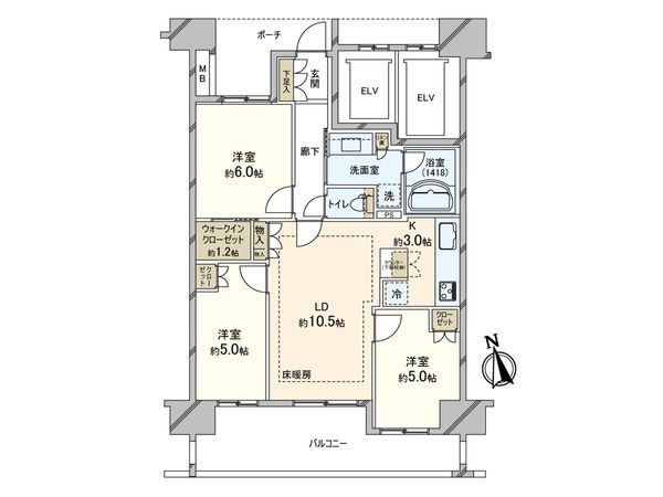 北千住パークハウス 間取図(平面図) 北千住パークハウス 間取図(平面図)