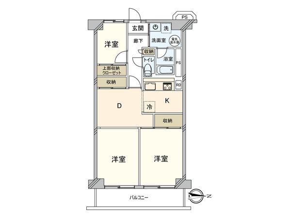 西新井スカイハイツB棟 間取図(平面図)