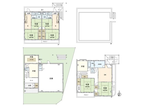 葛飾区東堀切1丁目 賃貸併用住宅 間取図(平面図) 葛飾区東堀切1丁目 賃貸併用住宅 間取図(平面図)