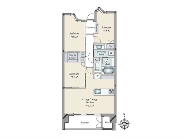 プレミスト神楽坂 間取図(平面図)