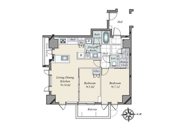 オーベルアーバンツ神楽坂 間取図(平面図) 間取図(平面図)