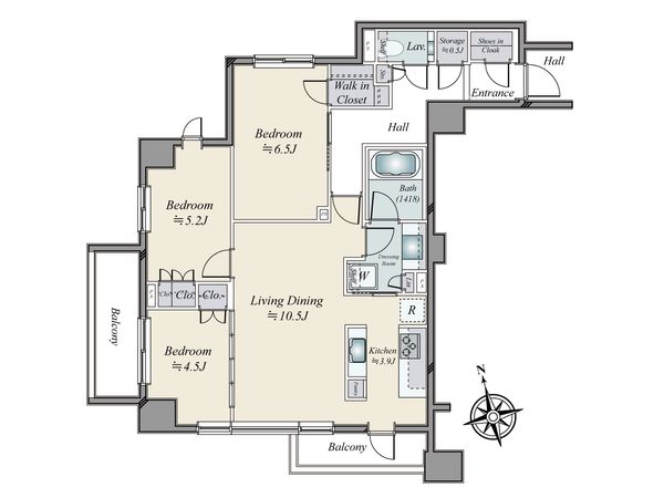 クレヴィア文京関口 間取図(平面図) 間取図(平面図)