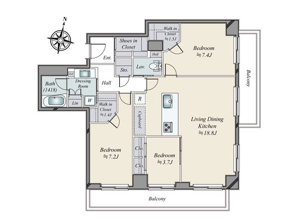 新神楽坂ハウス 間取図(平面図) 新神楽坂ハウス 間取図(平面図)