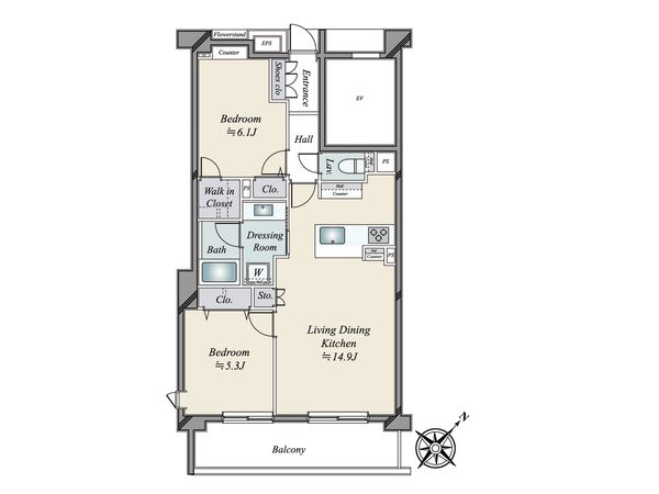 コート市ヶ谷 間取図(平面図)
