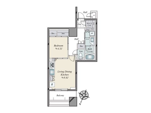 ルネ神楽坂 間取図(平面図) ルネ神楽坂 間取図(平面図)