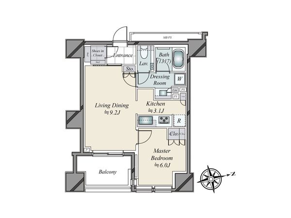 クラッシィタワー新宿御苑 間取図(平面図)
