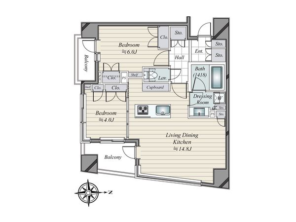 ピアース神楽坂 間取図(平面図)