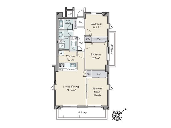 コート市ヶ谷 間取図(平面図)