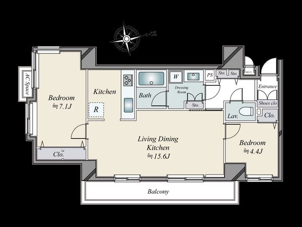 日神パレステージ西麻布 間取図(平面図) 間取図(平面図)