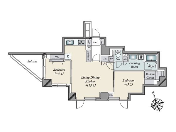 レグノ・ラフィネ南青山 間取図(平面図) レグノ・ラフィネ南青山 間取図(平面図)