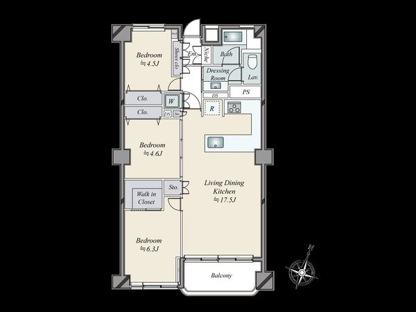シャトー東洋 間取図(平面図)