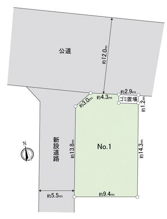 我孫子市高野山 土地 1区画 区画図 我孫子市高野山 土地 1区画 区画図