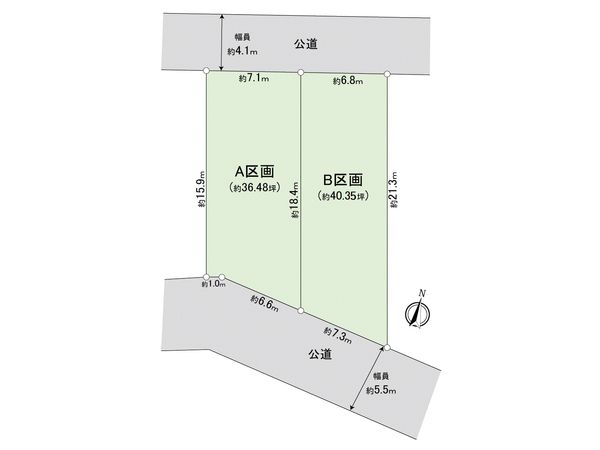 取手市本郷4丁目 土地B区画 区画図 取手市本郷4丁目 土地B区画 区画図