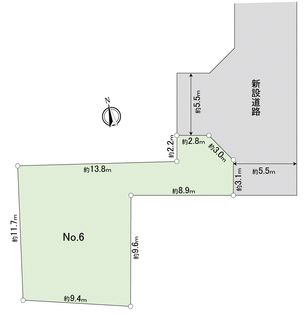 我孫子市高野山 土地 6区画 区画図