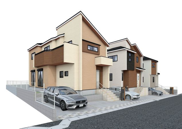 柏市南逆井3丁目 新築戸建3号棟 外観パース図 柏市南逆井3丁目 新築戸建3号棟 外観パース図