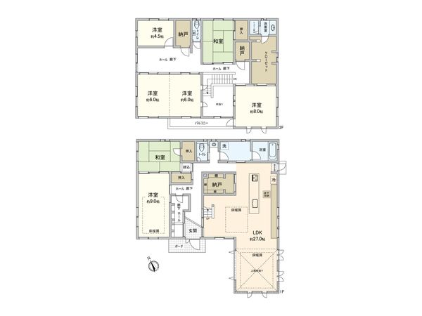 龍ケ崎市長山4丁目 戸建 間取図(平面図) 間取図(平面図)