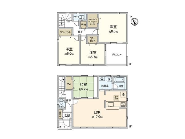 守谷市松前台7丁目 新築戸建 1号棟 間取図(平面図) 間取図(平面図)