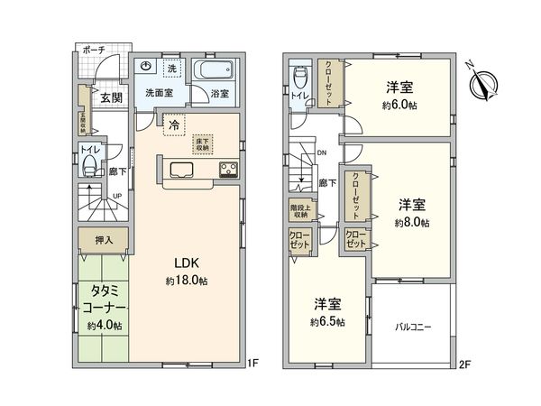 守谷市松前台7丁目 新築戸建 3号棟 間取図(平面図) 間取図(平面図)
