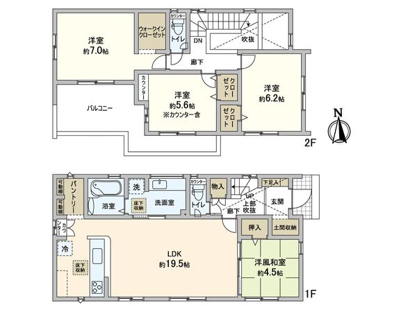 柏市南逆井3丁目 新築戸建3号棟 間取図(平面図) 柏市南逆井3丁目 新築戸建3号棟 間取図(平面図)