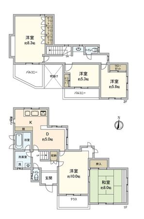 龍ケ崎市佐貫4丁目 戸建 間取図(平面図) 龍ケ崎市佐貫4丁目 戸建 間取図(平面図)