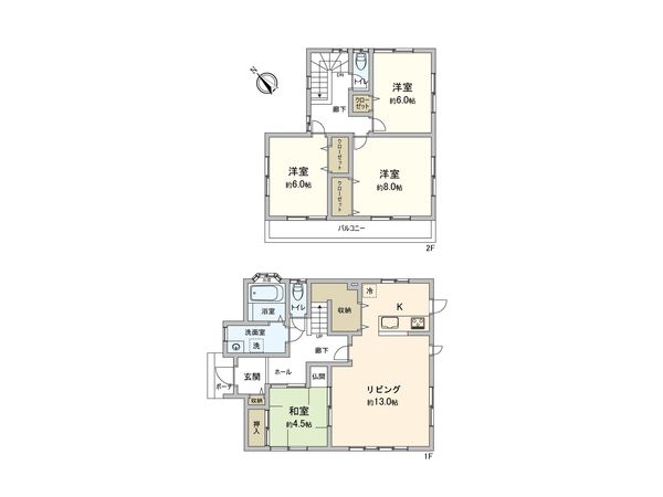 取手市駒場4丁目 戸建 間取図(平面図)