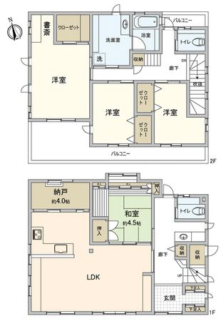 我孫子市湖北台2丁目 戸建 間取図(平面図) 我孫子市湖北台2丁目 戸建 間取図(平面図)